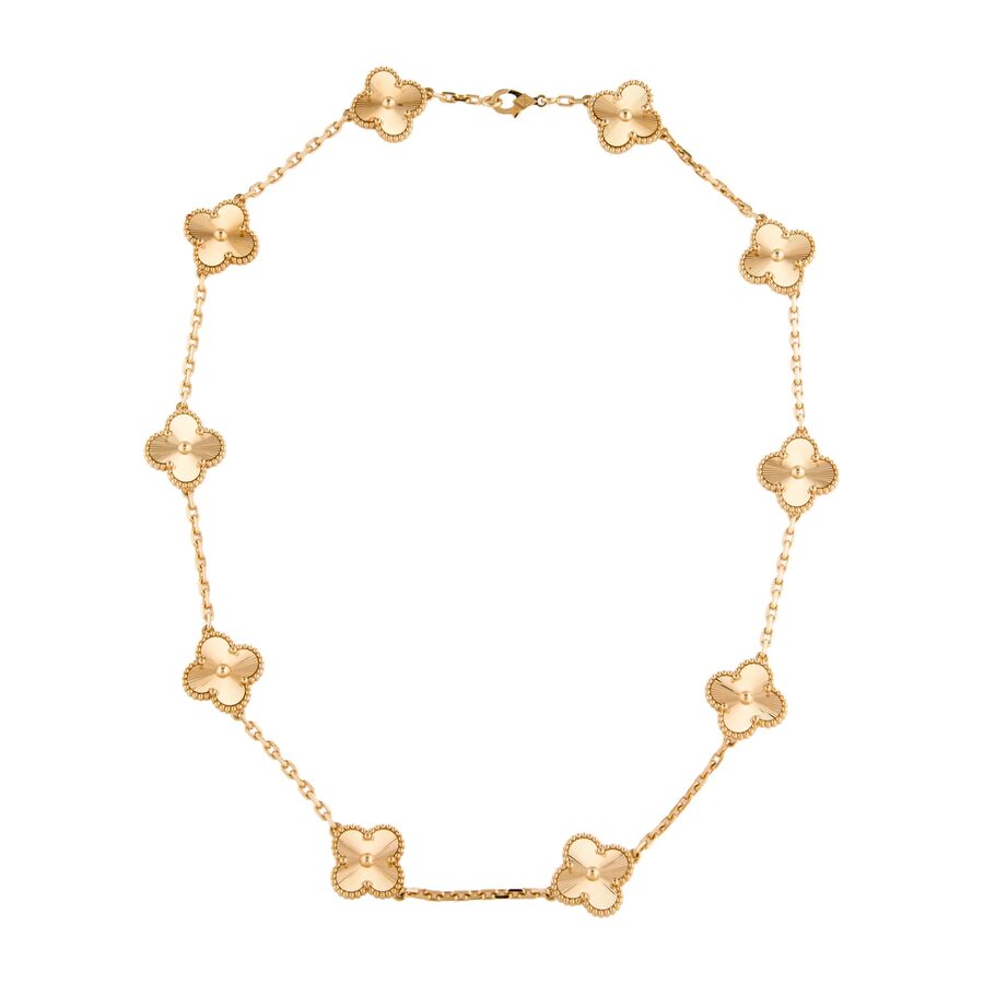 Van Cleef & Arpels Vintage Alhambra necklace in guilloché gold